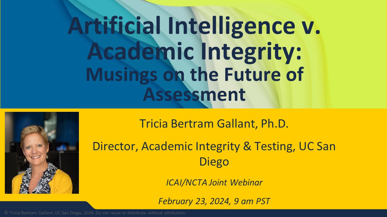 Artificial Intelligence v. Academic Integrity: Musings on the Future of Assessment